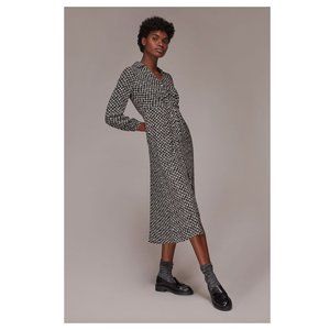 WHISTLES Landmark Print Midi Dress